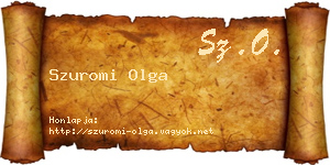 Szuromi Olga névjegykártya